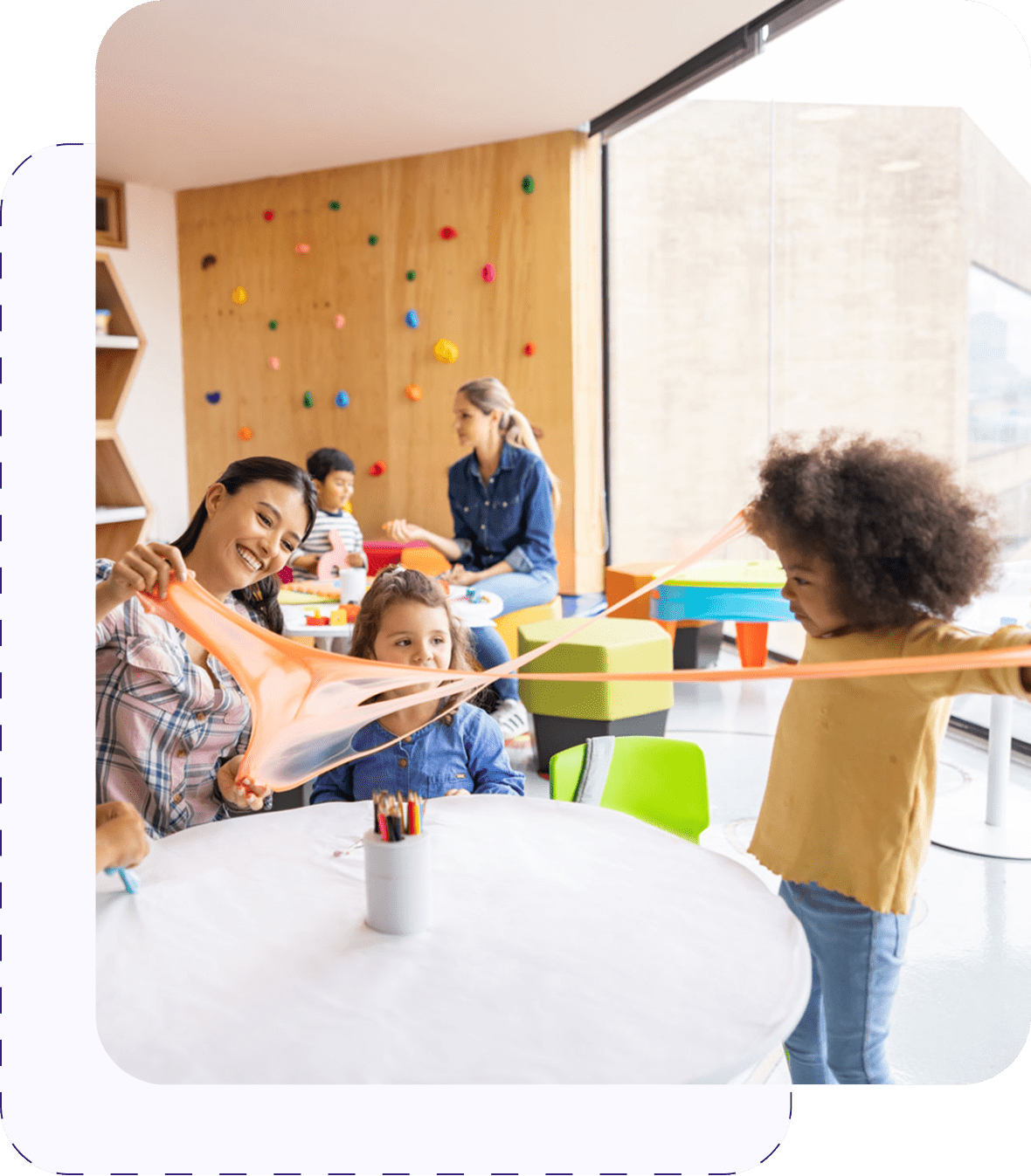 Fun slime activity at daycare center