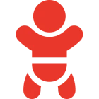 Simple red baby silhouette icon
