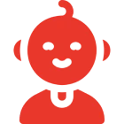 Smiling red baby figure illustration