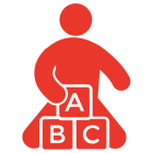 Red figure with ABC blocks